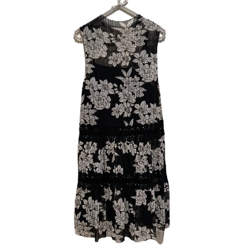 ANTHRO HD IN PARIS MOON RIVER BLACK WHITE MESH DRESS XS